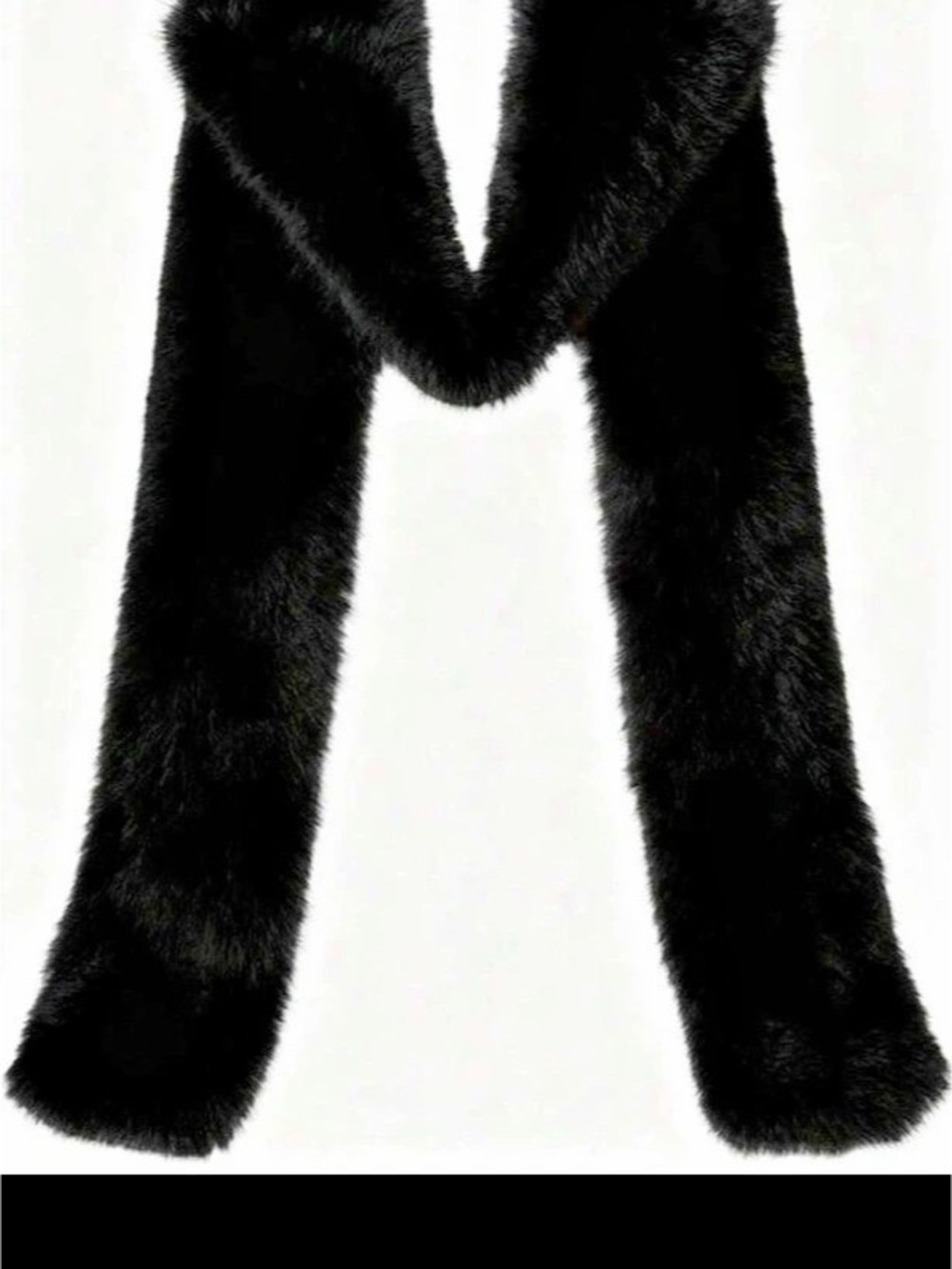 Faux Fur Scarf in Black & White Like New